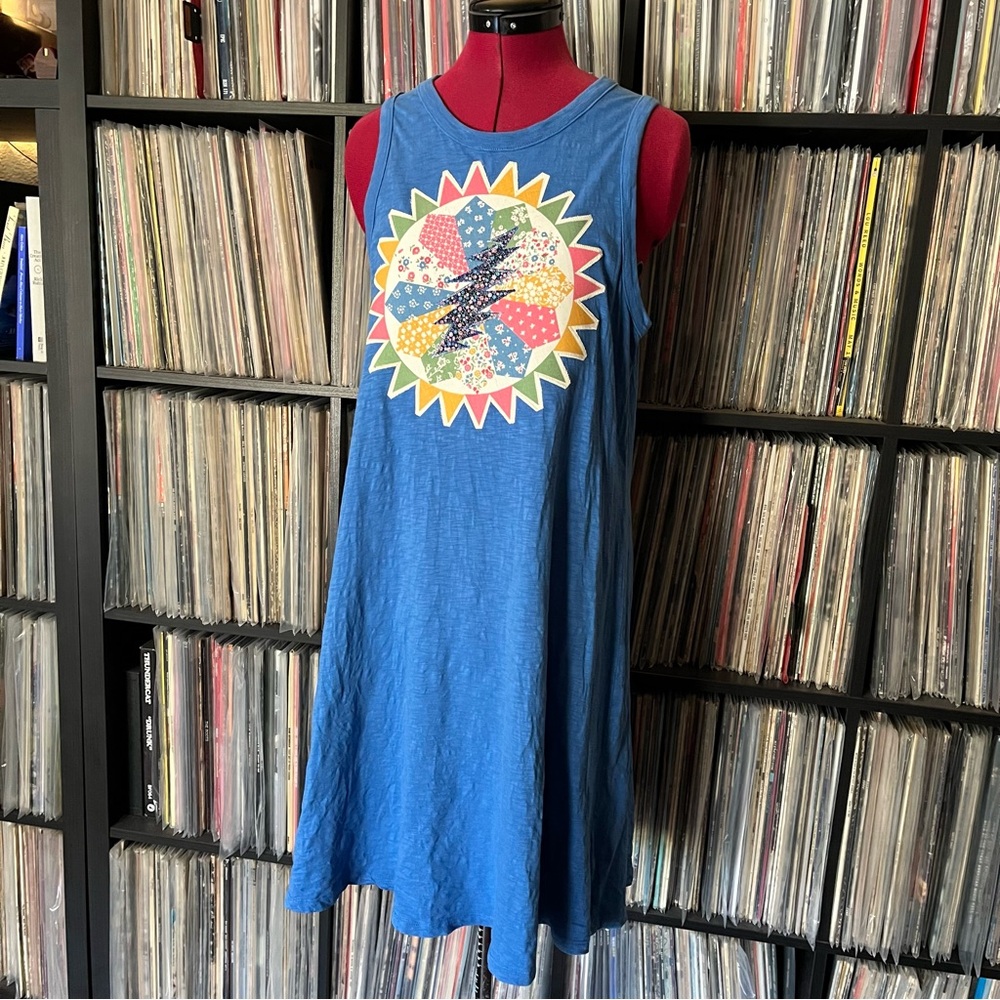 Grateful quilt block cotton tank tshirt dress dead company sphere festival 🩷⚡️🩵 - Picture 7 of 11